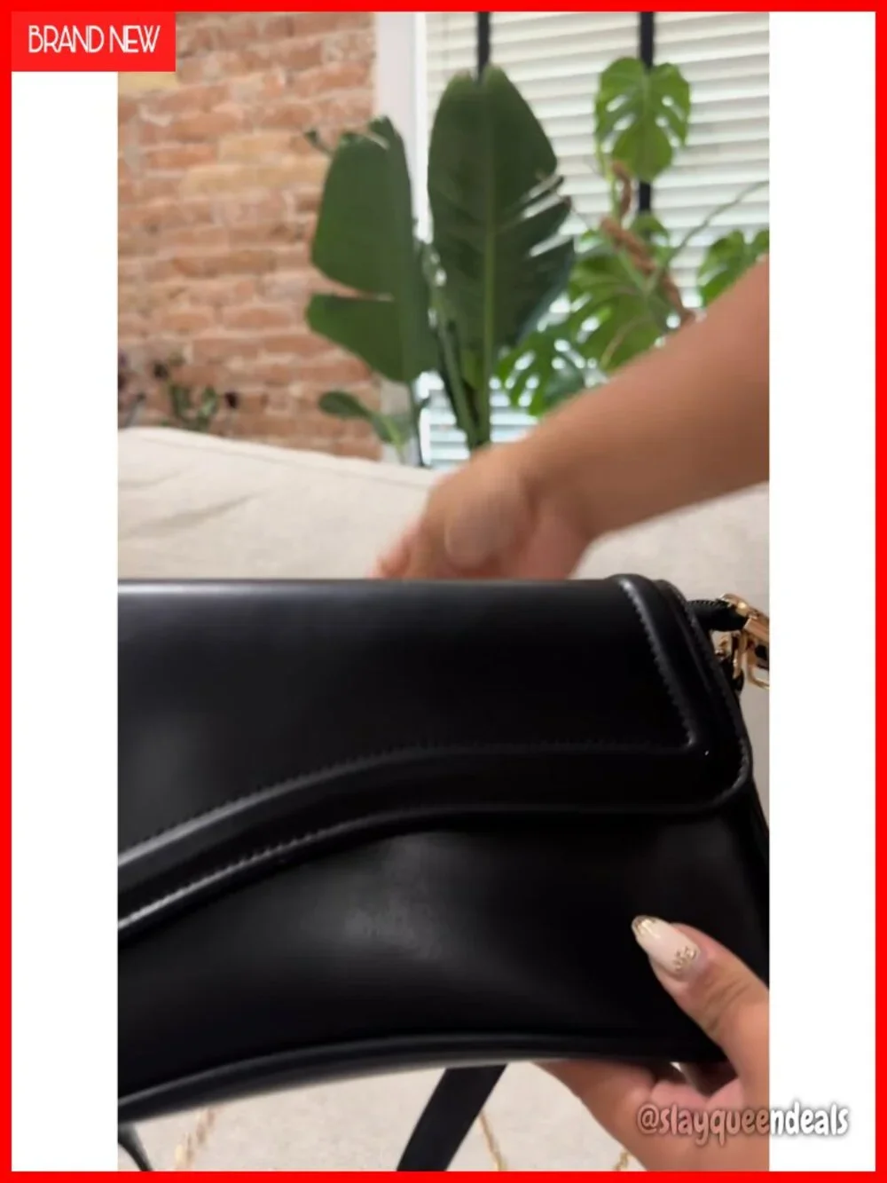 PU Leather Hobo Shoulder Bag Mini Clutch Crossbody with Gold Chain
